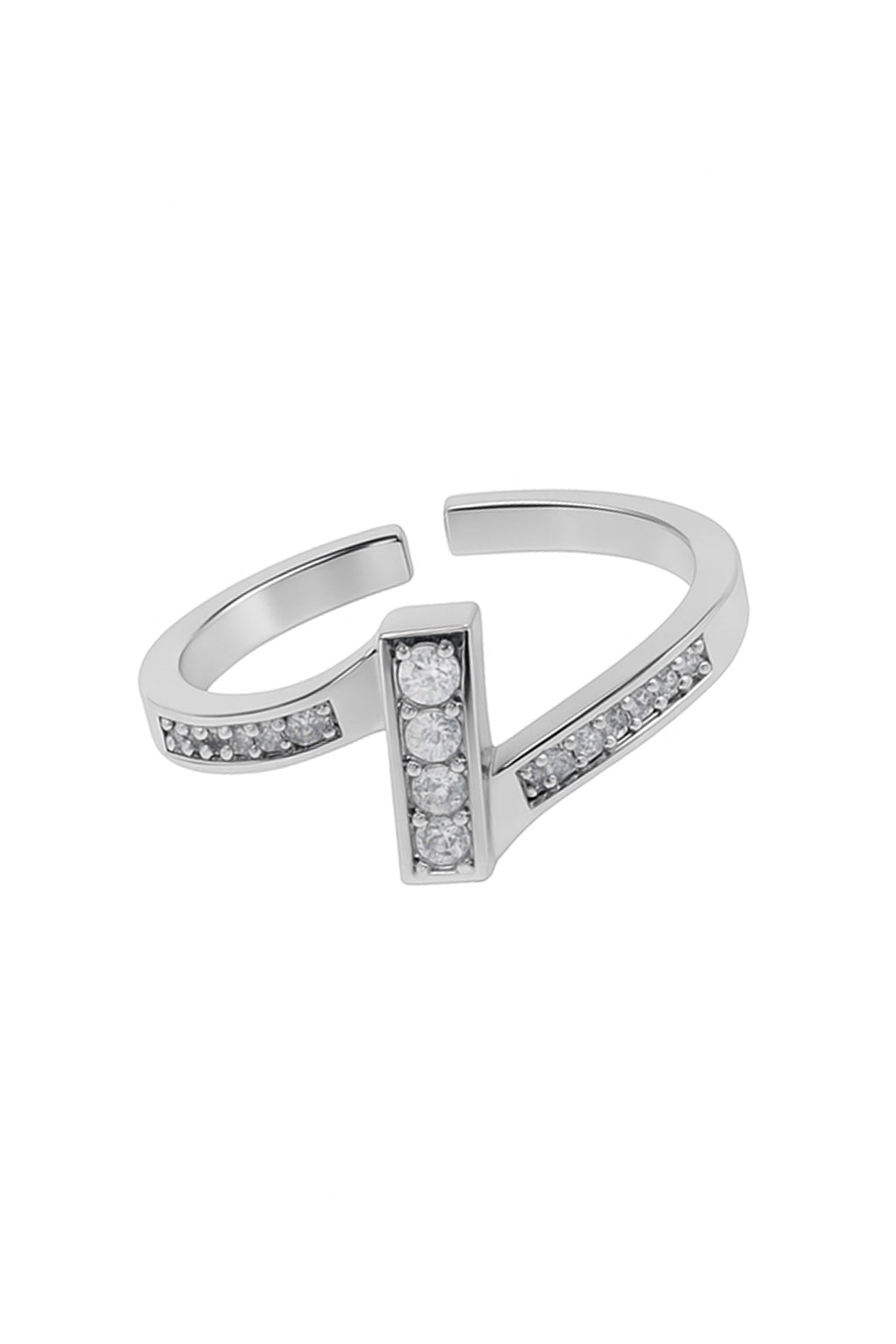 Jewello adorable oxidize silver and studded American diamond Adjustable finger ring for women and girls.