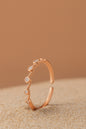 Jewello alluring rose gold plated and studded American diamond Adjustable finger ring for girls and women.