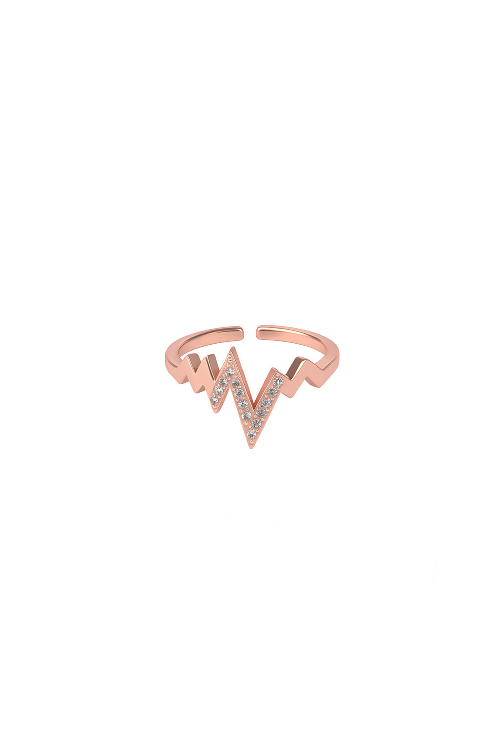 Jewello antique amazing rose gold plated and studded American diamond Adjustable finger ring for women and girls.