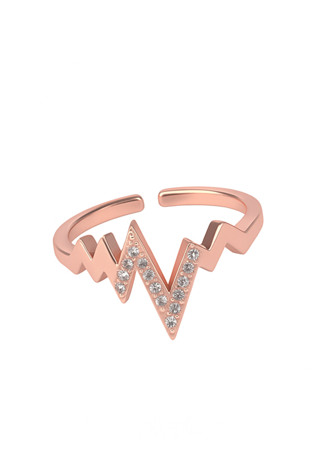 Jewello antique amazing rose gold plated and studded American diamond Adjustable finger ring for women and girls.