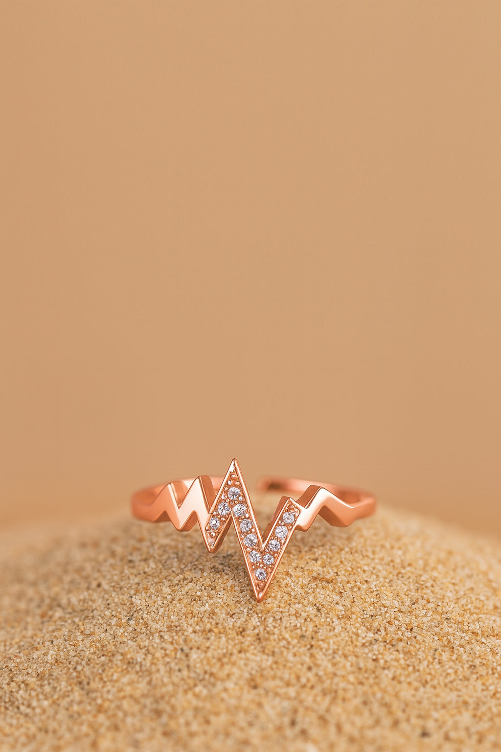 Jewello antique amazing rose gold plated and studded American diamond Adjustable finger ring for women and girls.