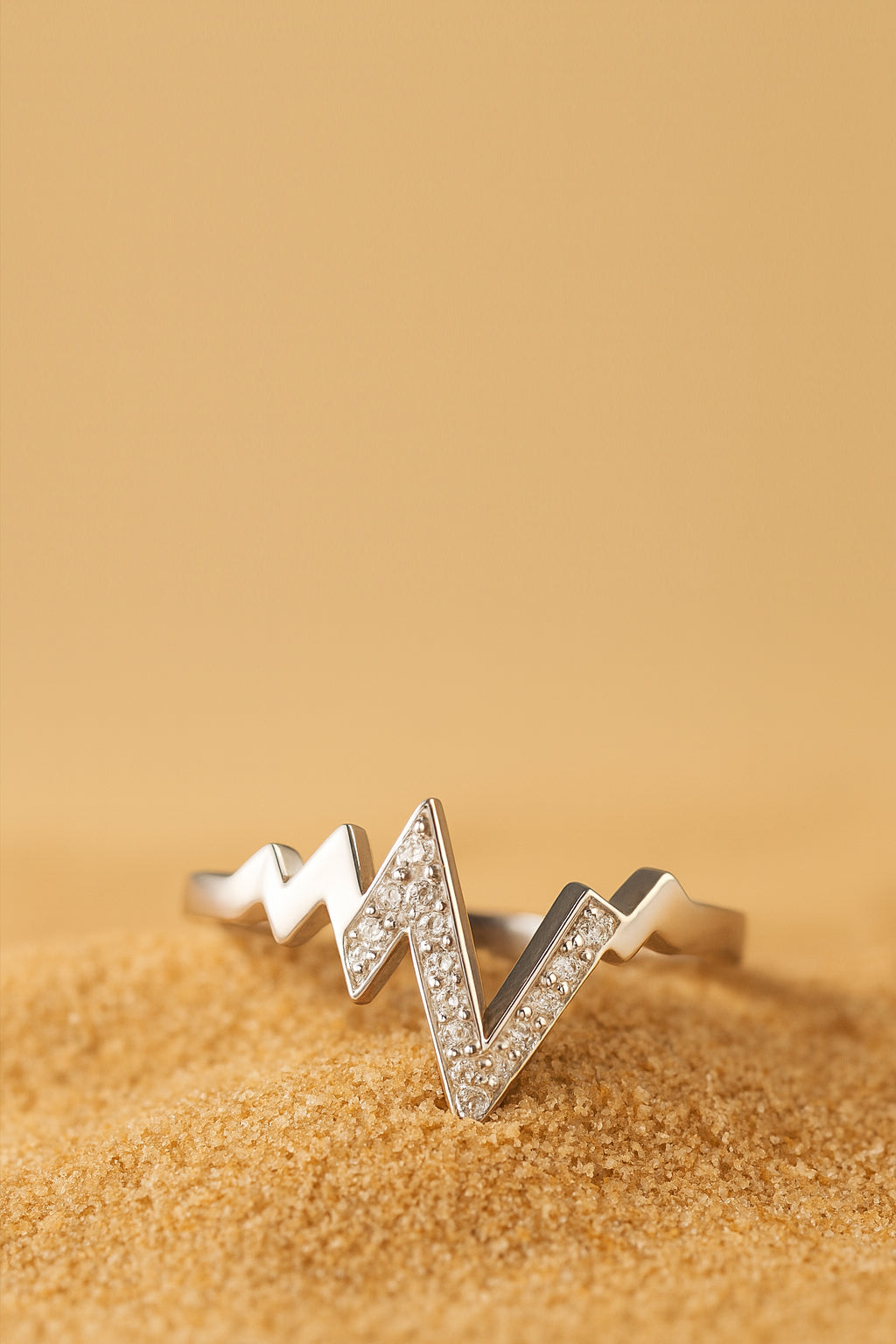 Jewello alluring silver plated with a studded American diamond Adjustable finger ring for women and girls.