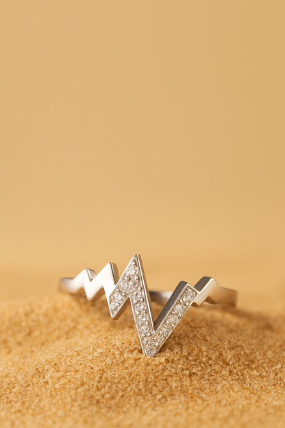 Jewello alluring silver plated with a studded American diamond Adjustable finger ring for women and girls.