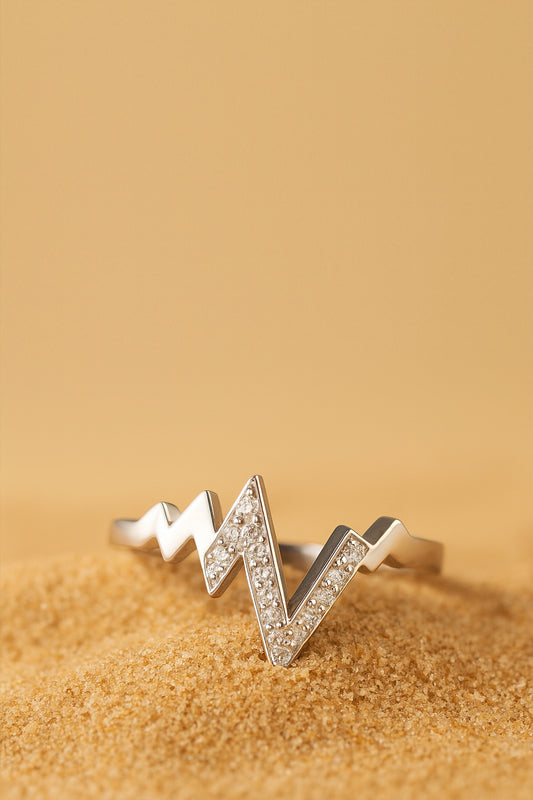 Jewello alluring silver plated with a studded American diamond Adjustable finger ring for women and girls.