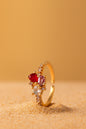 Jewello alluring gold plated and studded American diamond Adjustable finger ring for women and girls.