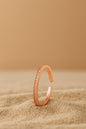Jewello simple rose gold plated studded American diamond Adjustable finger ring for women and girls.