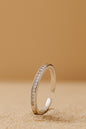 Jewello simple silver plated studded American diamond Adjustable Finger ring for women and girls.