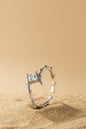 Jewello delicate silver plated and studded Shimmering American diamond adjustable finger ring for women and girls.