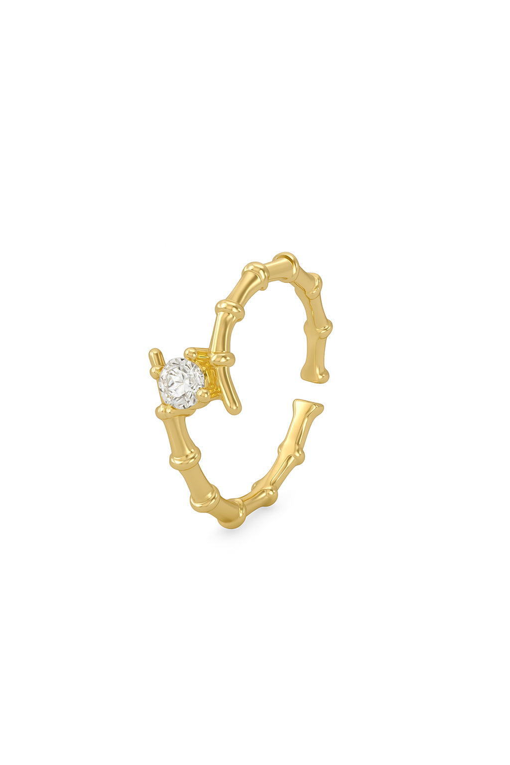 Jewello stunning gold plated and studded shimmering American diamond Adjustable finger ring for women and girls.