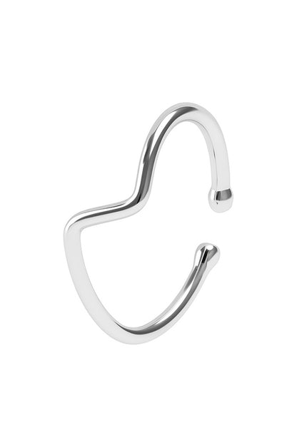 Jewello antique and glossy silver-plated Adjustable finger ring for women and girls.