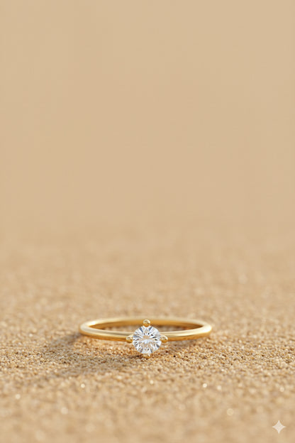 Jewello simple gold plated and studded shimmering white stone Adjustable finger ring for women and girls.