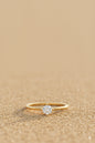 Jewello simple gold plated and studded shimmering white stone Adjustable finger ring for women and girls.