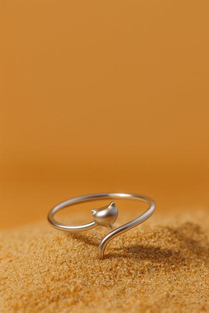 Jewello glossy oxidizes silver Adjustable finger ring for women and girls