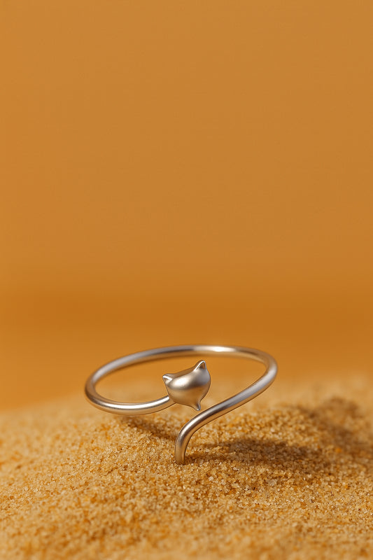Jewello glossy oxidizes silver Adjustable finger ring for women and girls