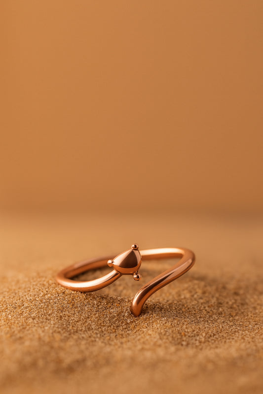 Jewello fancy rose gold plated Adjustable finger ring for women and girls.