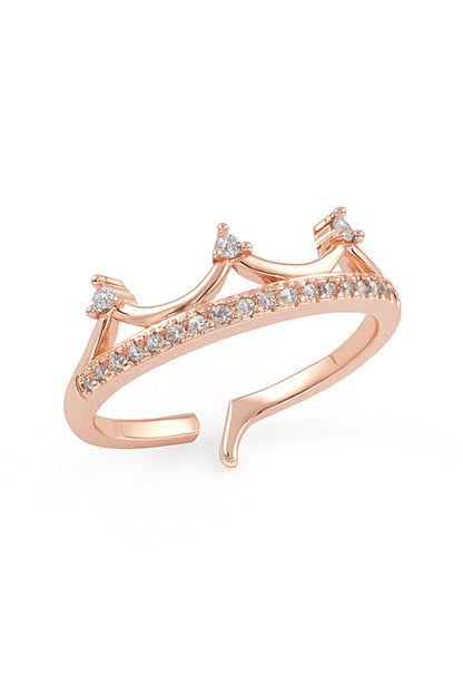 Jewello  elegant rose gold-plated amazing design and studded American diamond Adjustable finger ring for women and girls.