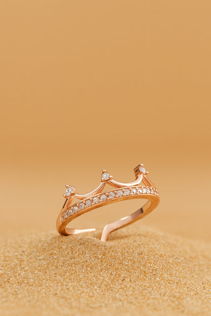 Jewello  elegant rose gold-plated amazing design and studded American diamond Adjustable finger ring for women and girls.