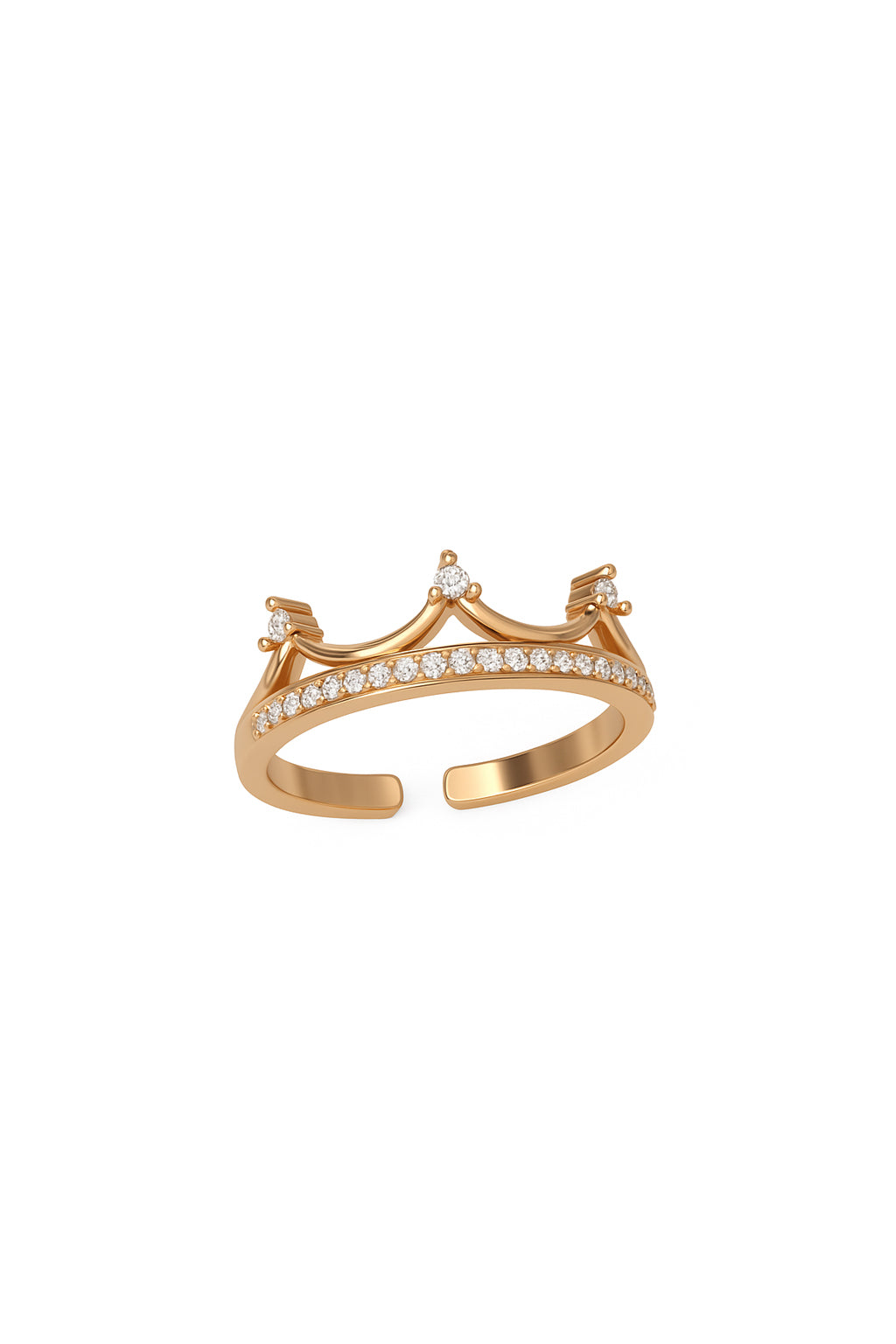 Jewello  elegant rose gold-plated amazing design and studded American diamond Adjustable finger ring for women and girls.