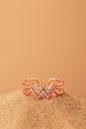 Jewello charming rose gold plated and studded American diamond Adjustable finger ring for women and girls.