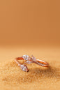 Jewello fascinating rose gold plated floral design and studded American diamond Adjustable finger ring for women and girls.