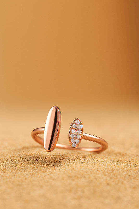 Jewello showcases a classy gold-plated adjustable finger ring, featuring an elegant oval shape studded with shimmering American diamonds. This timeless piece adds a luxurious touch to any outfit, perfect for women and girls. Its adjustable.