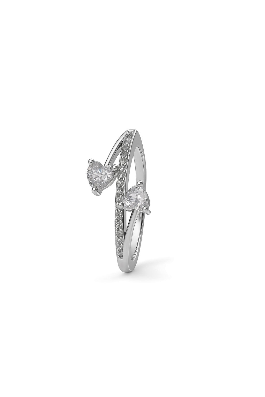 Jewello latest fancy silver plated and studded shimmering white stone with an American diamond Adjustable finger ring for women and girls.