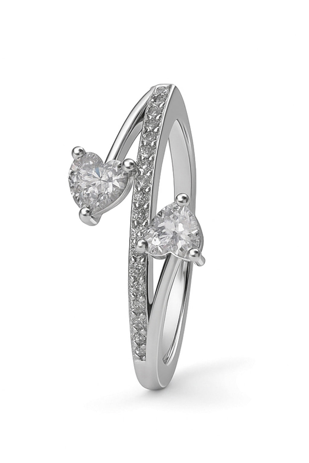 Jewello latest fancy silver plated and studded shimmering white stone with an American diamond Adjustable finger ring for women and girls.