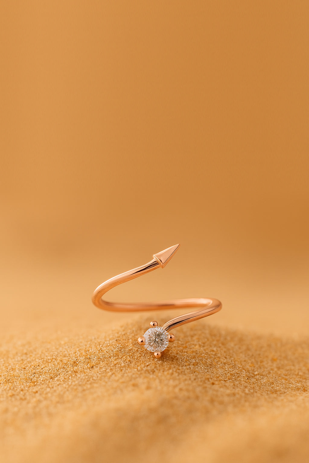 Jewello ornamental rose gold plated and studded shimmering white stone Adjustable finger ring for women and girls.