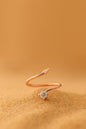 Jewello ornamental rose gold plated and studded shimmering white stone Adjustable finger ring for women and girls.