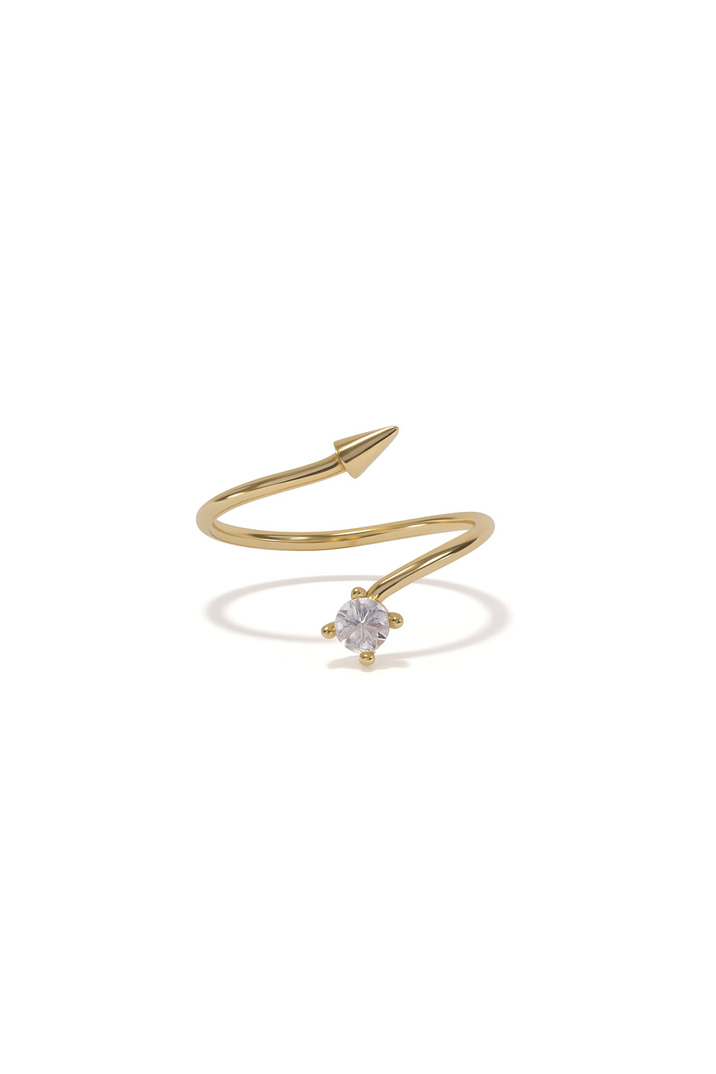 Jewello stylish and trendy gold platted and studded shimmering white stone Adjustable finger ring for women and girls.