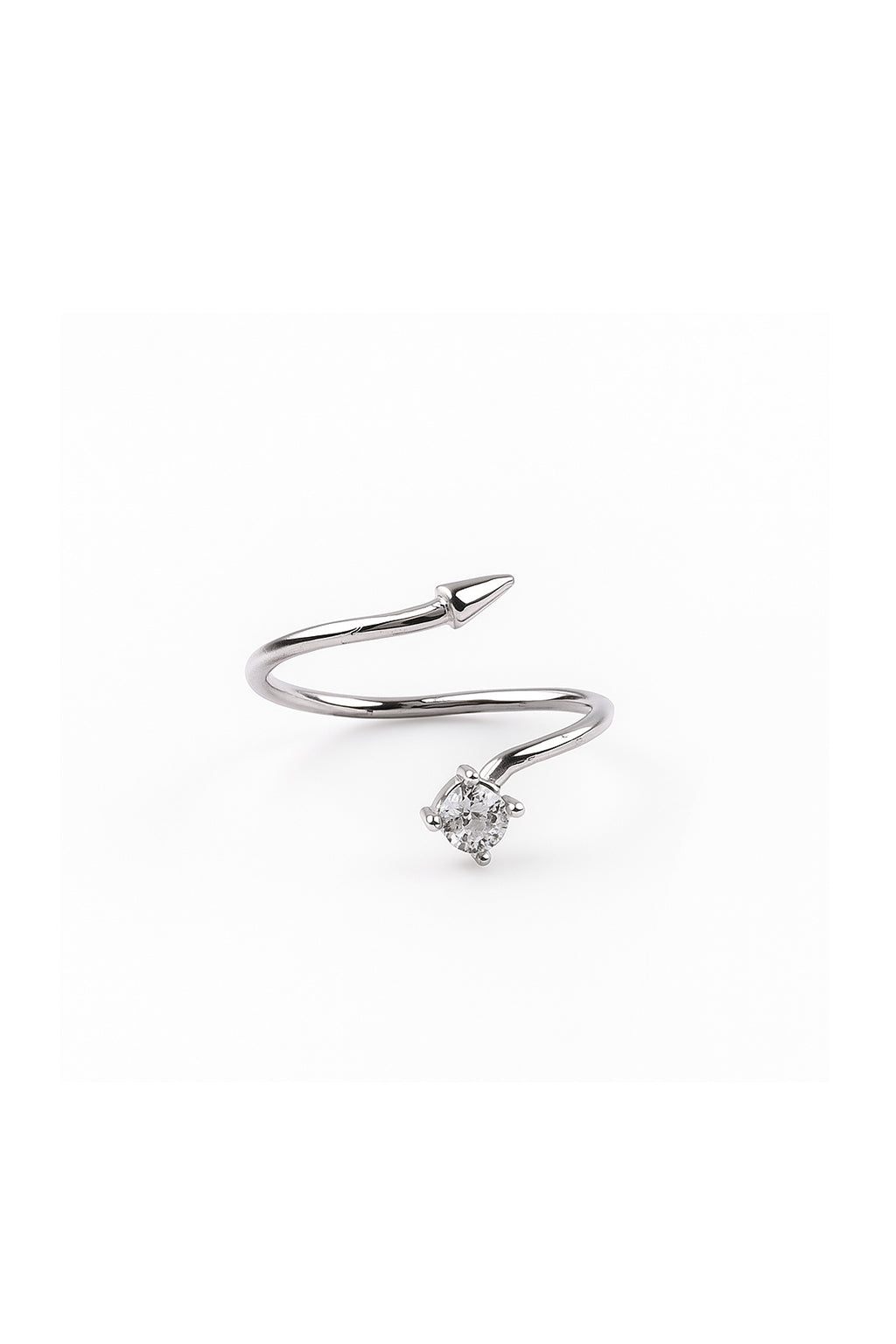Jewello fascinating silver plated and studded shimmering white stone Adjustable finger ring for women and girls.