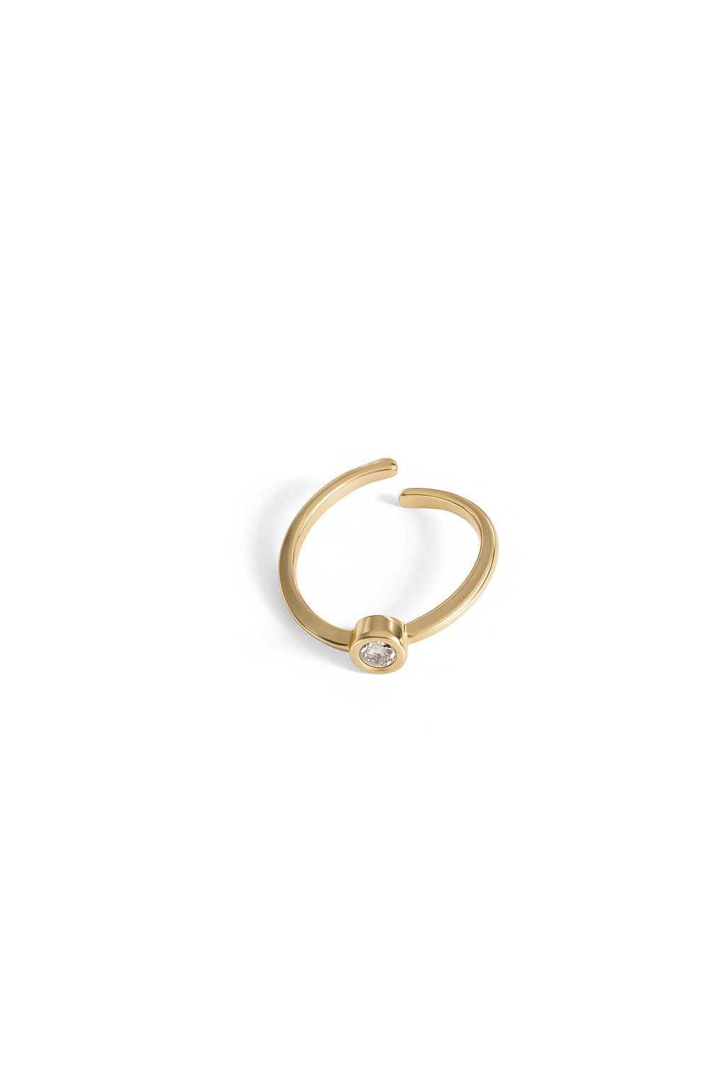 Jewello simple and stylish gold plated and striking white American diamond Adjustable finger ring for women and girls.