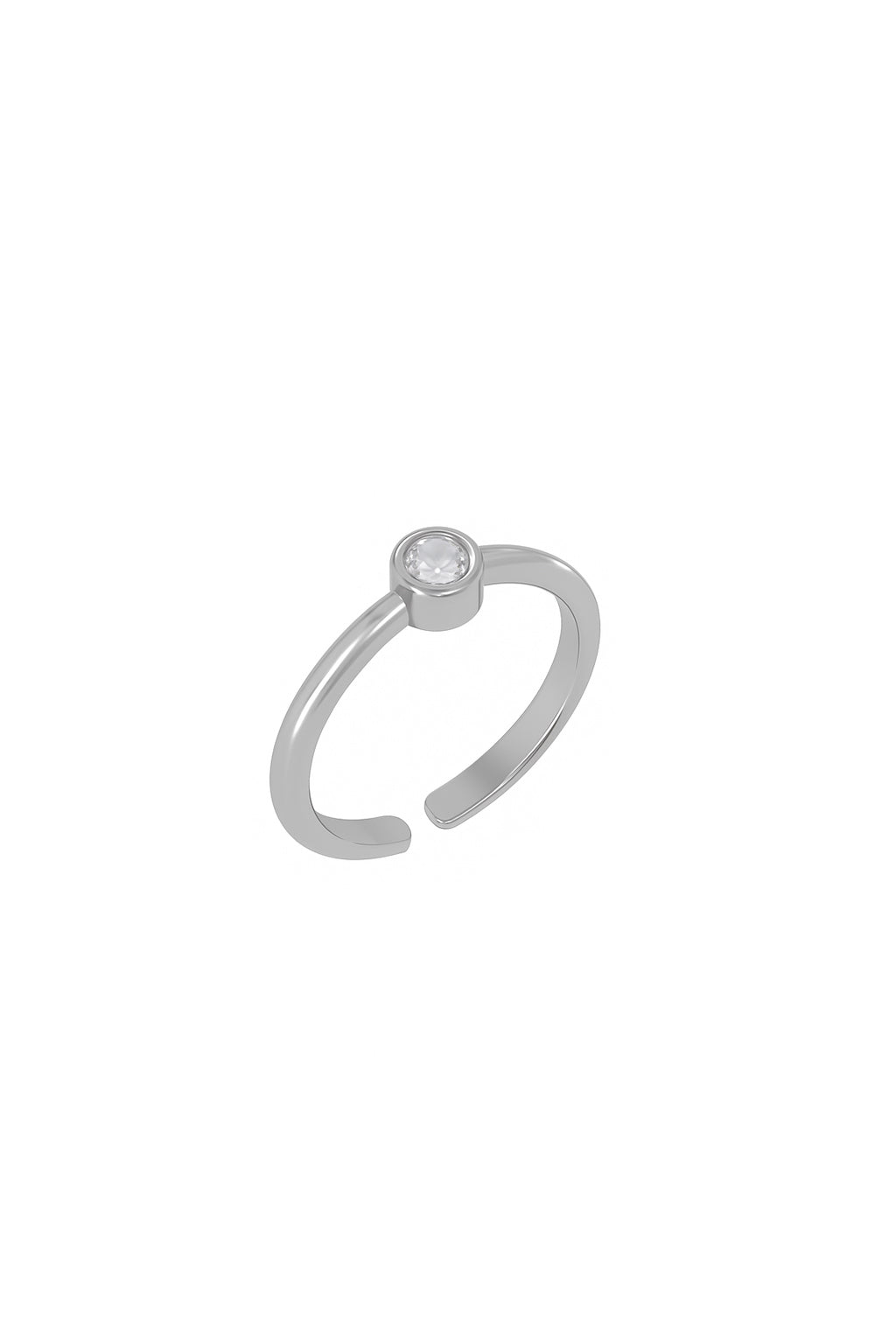 Jewello charming silver plated and studded shimmering American diamond Adjustable finger ring for women and girls.