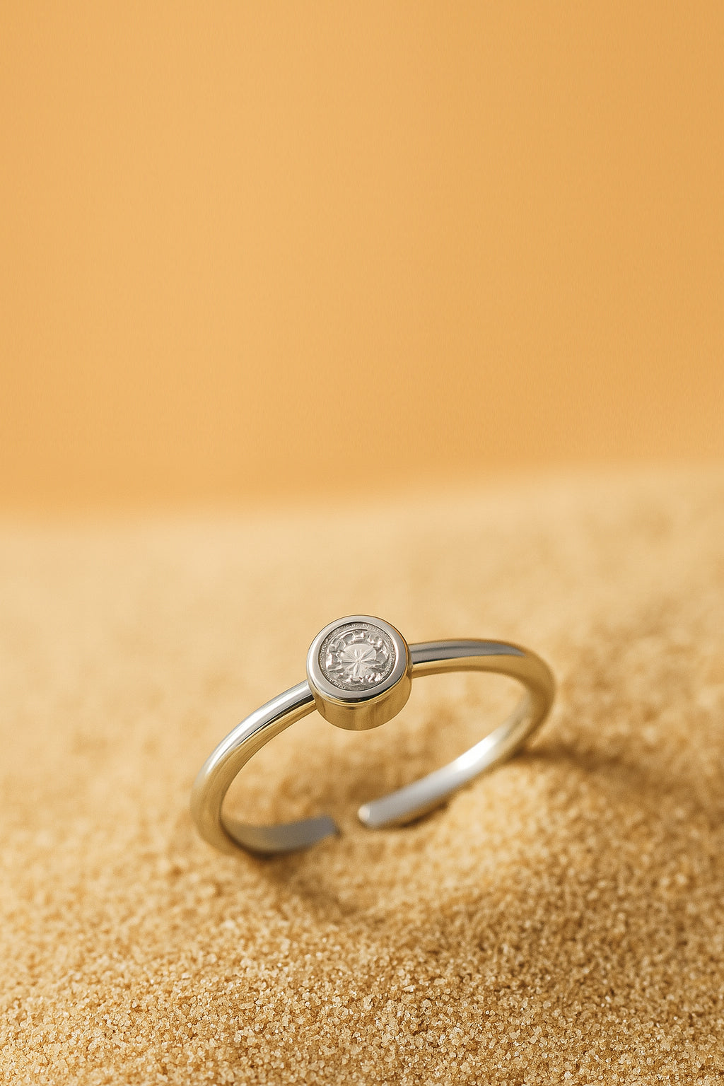 Jewello charming silver plated and studded shimmering American diamond Adjustable finger ring for women and girls.