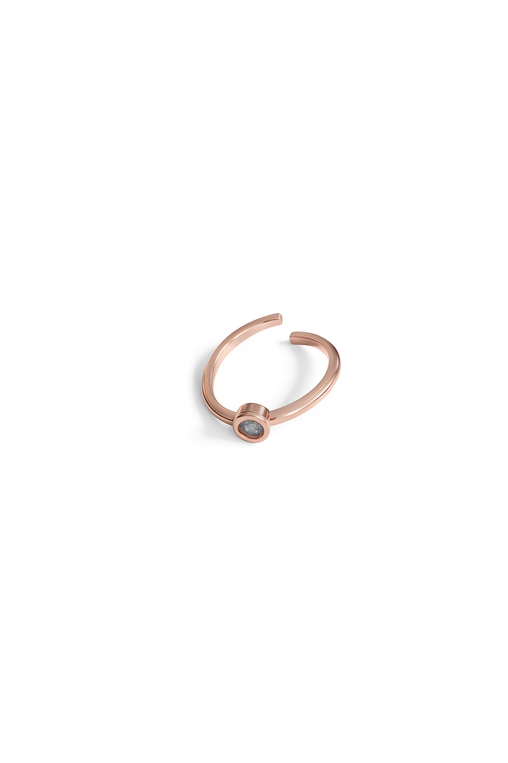 Jewello elegant rose gold plated and studded shimmering American diamond Adjustable finger ring for women and girls.