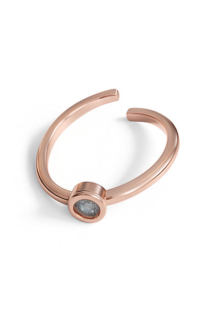 Jewello elegant rose gold plated and studded shimmering American diamond Adjustable finger ring for women and girls.