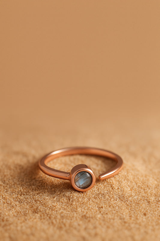 Jewello elegant rose gold plated and studded shimmering American diamond Adjustable finger ring for women and girls.