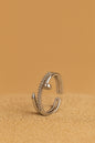 Jewello  trendy silver-plated antique design and studded American diamond Adjustable finger ring for women and girls.