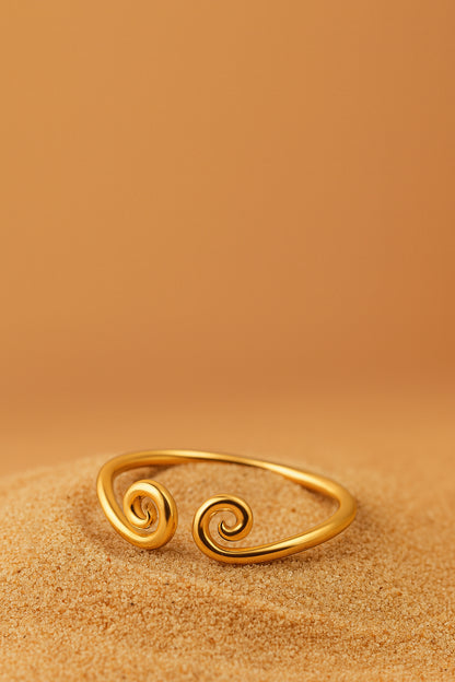 Jewello alluring design gold plated Adjustable finger ring for women and girls.