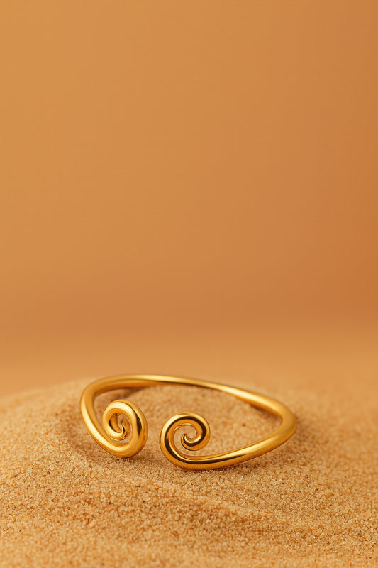 Jewello alluring design gold plated Adjustable finger ring for women and girls.