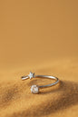 Jewello  delightful silver-plated star design and studded shimmering American diamond Adjustable finger ring for women and girls.