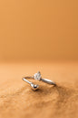 Jewello latest and fancy tiny heart design silver plated and studded American diamond Adjustable finger ring for women and girls.