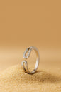 Jewello trendy silver plated and studded American diamond Adjustable finger ring for women and girls.