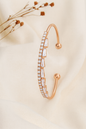 Jewello trendy rose gold plated with cubic zirconia stud cuff bracelet, Kada bracelet for women and girls.