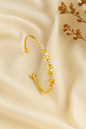 Jewello delicate gold plated with shimmering white stone stud cuff bracelet, Kada bracelet for women and girls.
