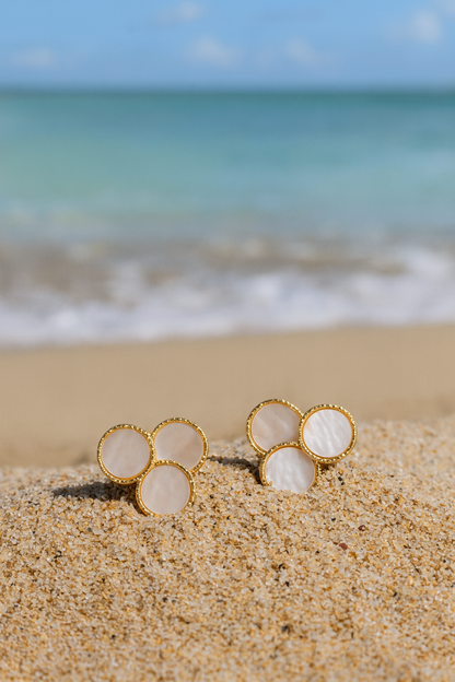 Jewello stylish gold-plated circle design with light pink stone stud dainty Korean earring for women and girls.