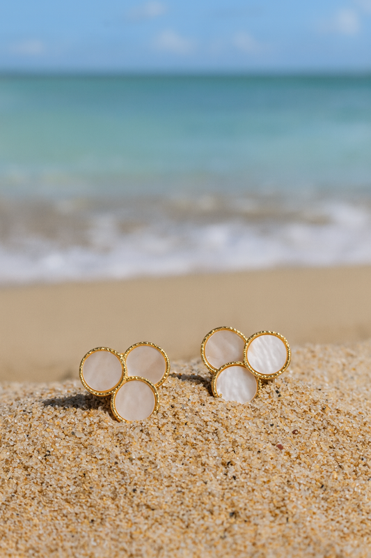 Jewello stylish gold-plated circle design with light pink stone stud dainty Korean earring for women and girls.