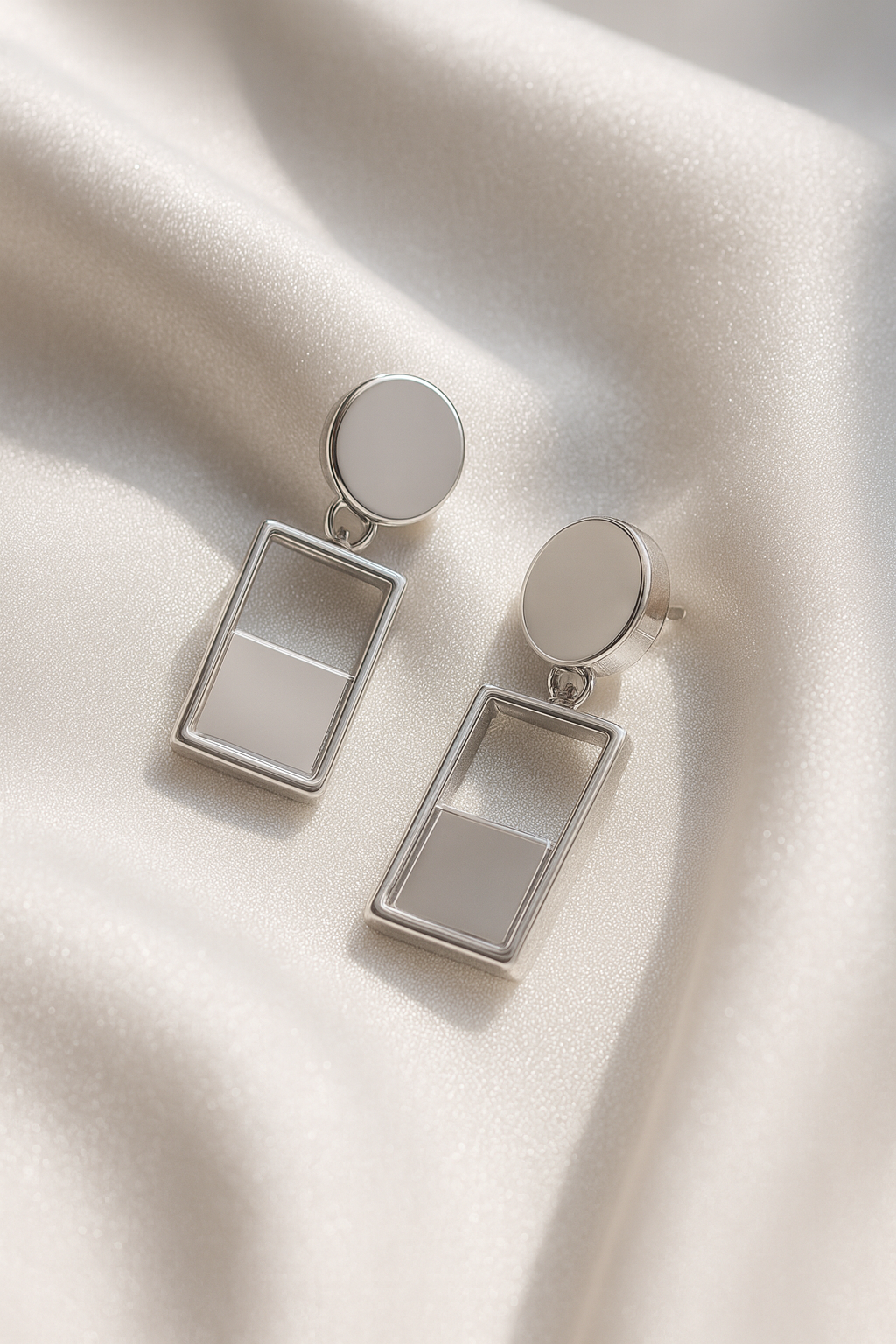 Jewello trendy silver plated multi shape design anti tarnish dangle Korean earring for women and girls.