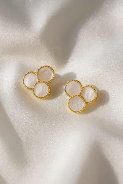 Jewello stylish gold-plated circle design with light pink stone stud dainty Korean earring for women and girls.