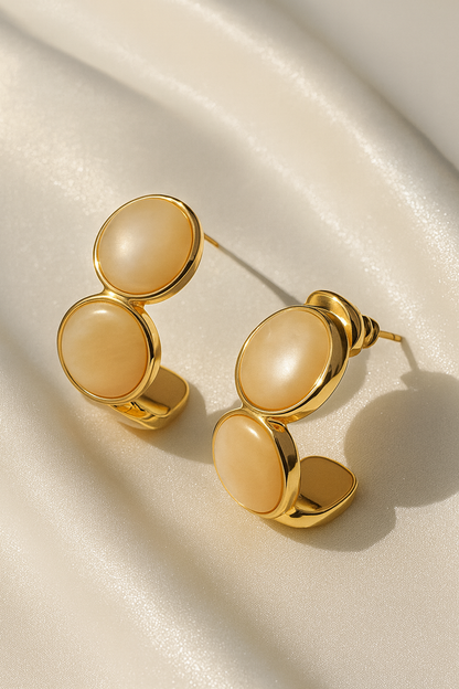 Jewello delicate gold-plated stone stud Korean earring for women and girls.